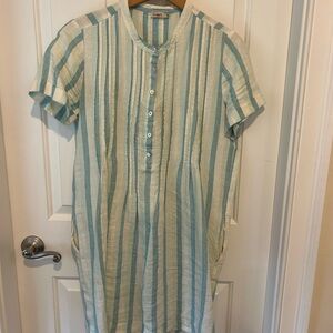 Striped Blue and White pintuck dress